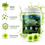 Liposmal Sulforaphane Gummies - Broccoli Sprouts Extract 755mg Total with Myrosinase, Glucoraphanin, and Green Tea Extract | Broccoli Sprout Supplement for Antioxidant, Detox & Cellular Health
