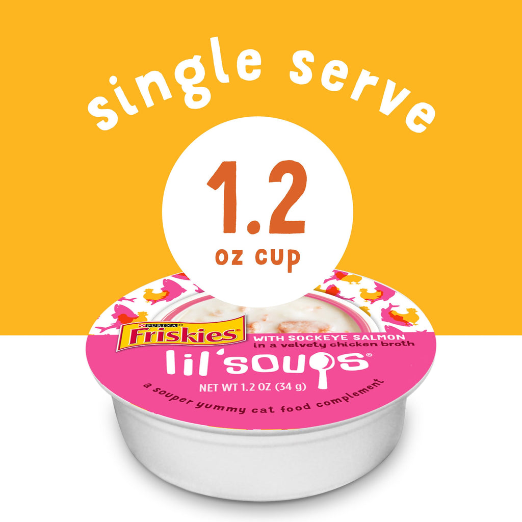 Purina Friskies Lil Soups Topper Variety Pack, 30 Count, 1.2 oz Cups