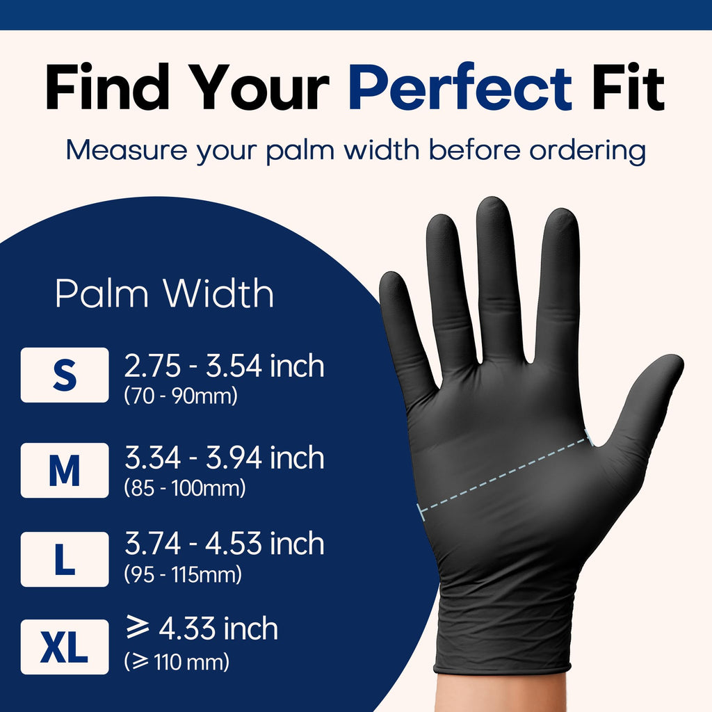 Supmedic Soft Max Disposable Nitrile Exam Gloves, Powder-Free Black 100 (L)