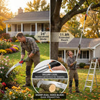 RISETEX Pole Saws for Tree Trimming 11.8 FT, Manual Pruning Saw