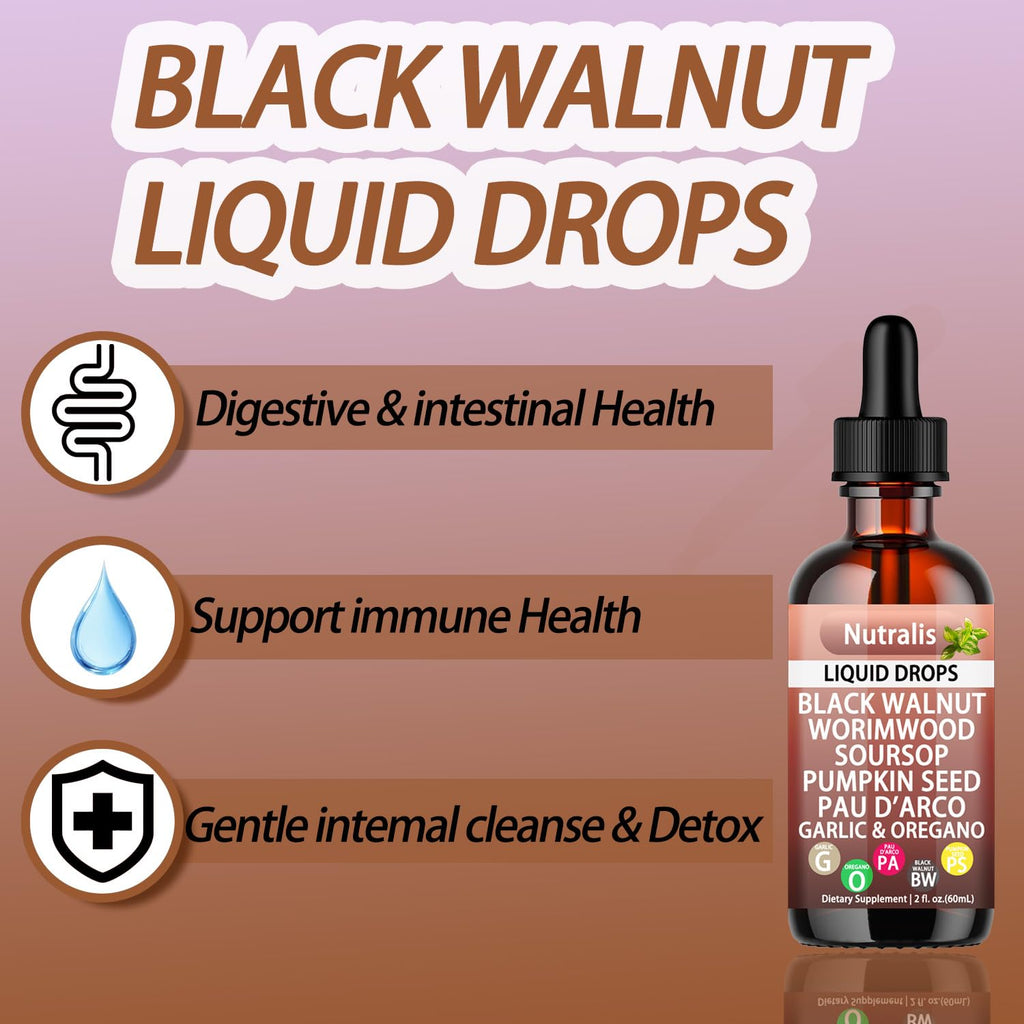 Nutralis Black Walnut Wormwood Drops, Botanical Wellness Blend, 2 fl oz