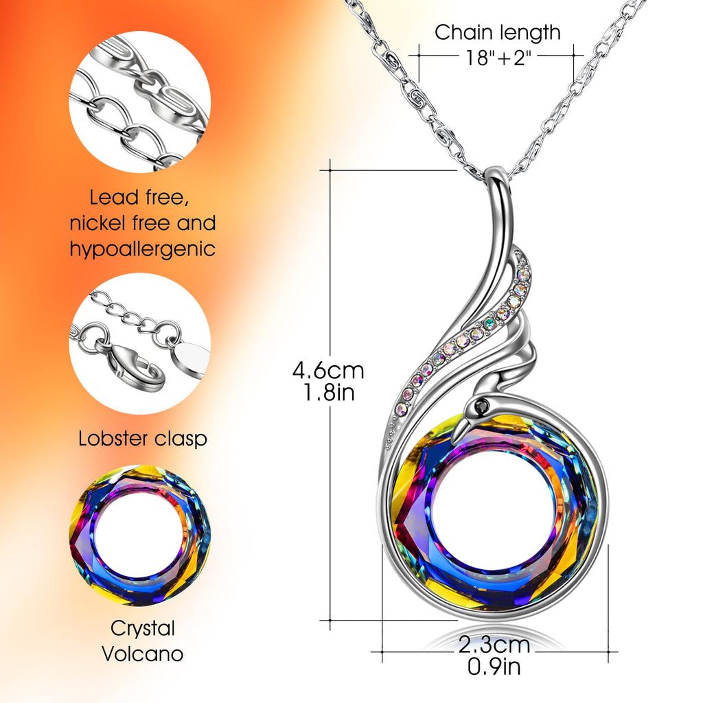Kate Lynn Phoenix Necklaces for Women Crystal Pendant Necklace Jewelry Birthday Gifts for Women Christmas Mothers Day Gifts for Mom Wife Daughter Gift for Girlfriend Best Friends Lady
