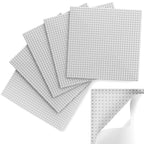 Pokiiulk Classic Baseplates, Peel and Stick Base Plates for Building Bricks, Compatible with Major Brands, Self-Adhersive Base for Bricks 10" x 10", 6 Pack Grey…