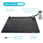 INTEX 47"x47" Solar Pool Water Heater Mat for 8,000 Gallon Above Ground Swimming Pool with Hose Attachment 2 Adaptors and Bypass Valve, Black (3-Pack)