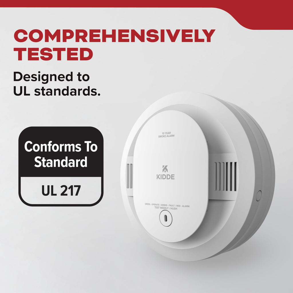 Kidde Smoke Detector, 10-Year Battery Powered, with LED Status Lights, 85 dB Alarm, 5-inches, 20SD10, 3 Pack