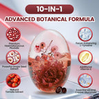 10 in 1 Astaxanthin Supplements 12mg, 8 Month Supply, Astaxantina Antioxidant from Fresh Haematococcus Pluvialis, Contains Lycopene, Grape Seed, Vitamin E, More Supports Eye, Joints, Skin Health, 2Bag