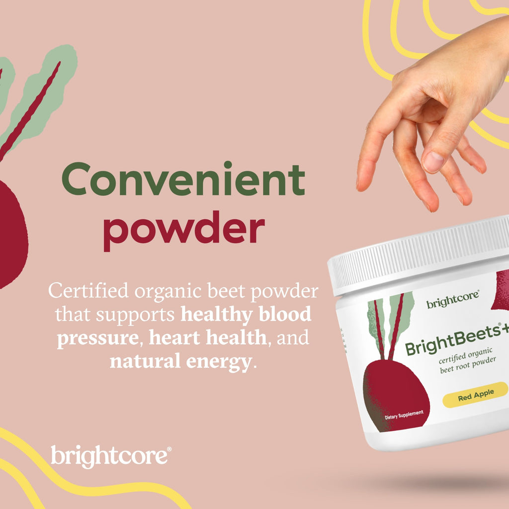 Brightcore Nutrition - BrightBeets Beet Powder, Red Apple Flavor, 150 Grams, 30 Servings