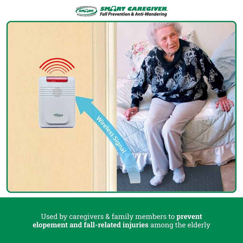 Smart Caregiver Wireless Floor Mat Alarm & Monitor, Bed Exit Monitoring