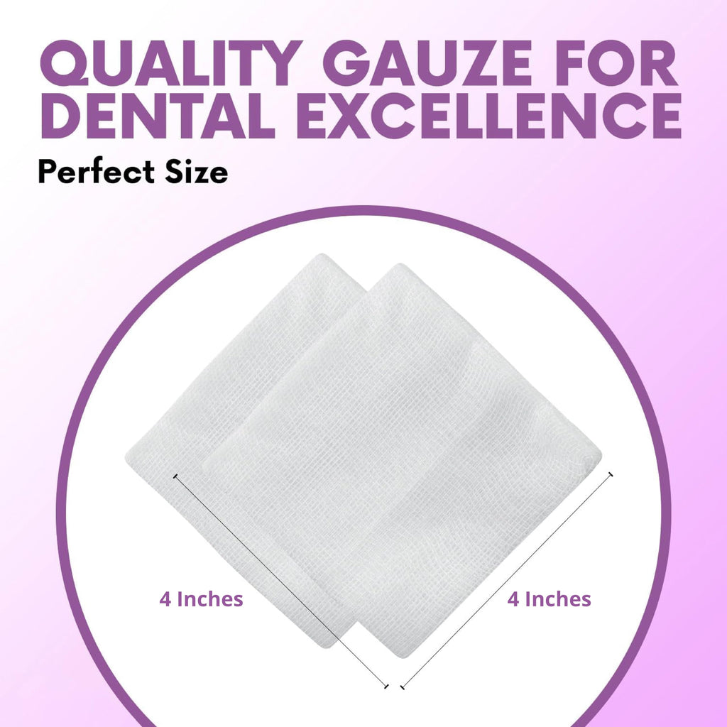 HEALQU 600 Gauze Pads 4x4 - Soft Non-Woven 4-Ply for Tooth Extractions, and Dental Procedures - Non-Sterile Square Gauze Sponges for First Aid, Surgical, & Wound Dressing (3 Packs of 200)