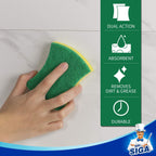 MR.SIGA Multi-Use Cellulose Scrub Sponge, Dual-Sided Dishwashing Sponge for Kitchen, 12 Pack