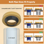 Hibbent Extra Thick Toilet Wax Ring Replacement Kit, Universal Toilet Seal Ring with Brass Bolts and Toilet Bolt Covers, PE Toilet Flange Fits 3 Inch and 4 Inch Drain Pipes
