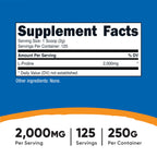 Nutricost L-Proline Powder 250 Grams - 2,000mg Per Serving, Non-GMO