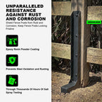 ARKSOLDIER Fence Post Repair Kit - Quick Fix Broken/Leaning 4x4/6x6 Wood Posts Support with One-Piece Steel Anchor & Stakes (Thickened 11-Gauge, 2-Pack)