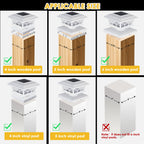 DAMAYCA 2 Pack Solar Post Cap Lights Outdoor Waterproof, Fits 4x4, 5x5, 6x6 Wooden & Vinyl Fence Decks with Warm & Cool White Light Modes (Classic White, 2)