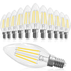 GvvooHome E12 Candelabra Bulb 40 watt Equivalent, E12 LED Bulb Dimmable Chandelier Light Bulbs, 5000K Daylight B10 Candle Light Bulbs, 90+CRI, 400LM, Clear Glass, 12 Pack
