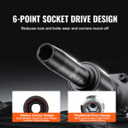 VEVOR 1/2" Drive Impact Socket Set, 65 Piece SAE 3/8" to 1-1/4" and Metric 10-24mm, 6 Point Cr-V Alloy Steel for Auto Repair, Easy-to-Read Size Markings, Rugged Construction, Storage Case