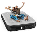Airefina Queen Air Mattress with Built-in Pump 13", Comfort Blow up Mattress in 3 Mins Inflation/Deflation, Queen Size Inflatable Bed with Flocked Top for Camping, Home, Guest, Portable 80x60x13in