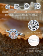IMOLOVE Moissanite Solitaire Engagement Ring for Women, Women's Engagement Rings Moissanite Promise Rings 1CT D Color VVS1 Clarity Wedding band 925 Sterling Silver with 18K Gold Plated-7