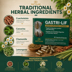 GASTRI-LIF – 30 Capsules – Herbal Dietary Supplement – Cuachalalate, Cancerina, Chamomile, Lemongrass & More – Traditional Herbal Blend for Digestive Support – Natural, Non-GMO