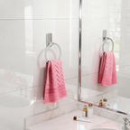 STWWO Brushed Nickel Towel Ring, Hand Towel Holder for Bathroom, Self Adhesive Hand Towel Rings for Bath, Kitchen, RV, No Drill Hole