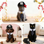 yuboo 4Pcs Police Officer Porch Goose Outfit, Funny Guard Goose Clothes for 23 Inch Large Geese, Includes Hat Sunglasses Tie & Warning Sign, 4th of July Summer Garden Yard Decor