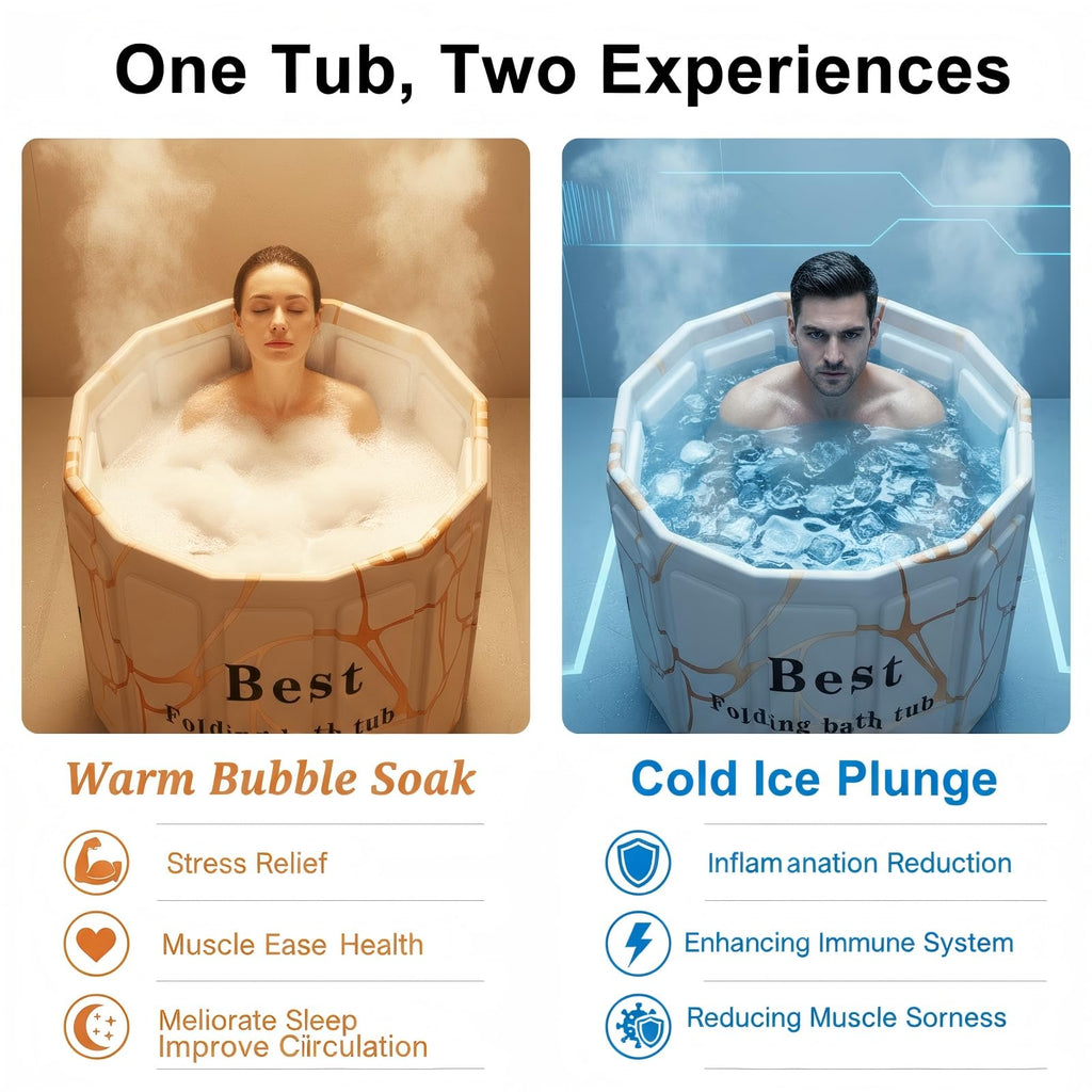 Portable Bathtub for Adult, Foldable Soaking Bathtub for Hot SPA&Ice Bath, Foldable Small Bathtub collapsible bathtub for Bathing, 6-layer Insulated portable tub,Space-Saving(Fantasy 31.5X26.6IN)