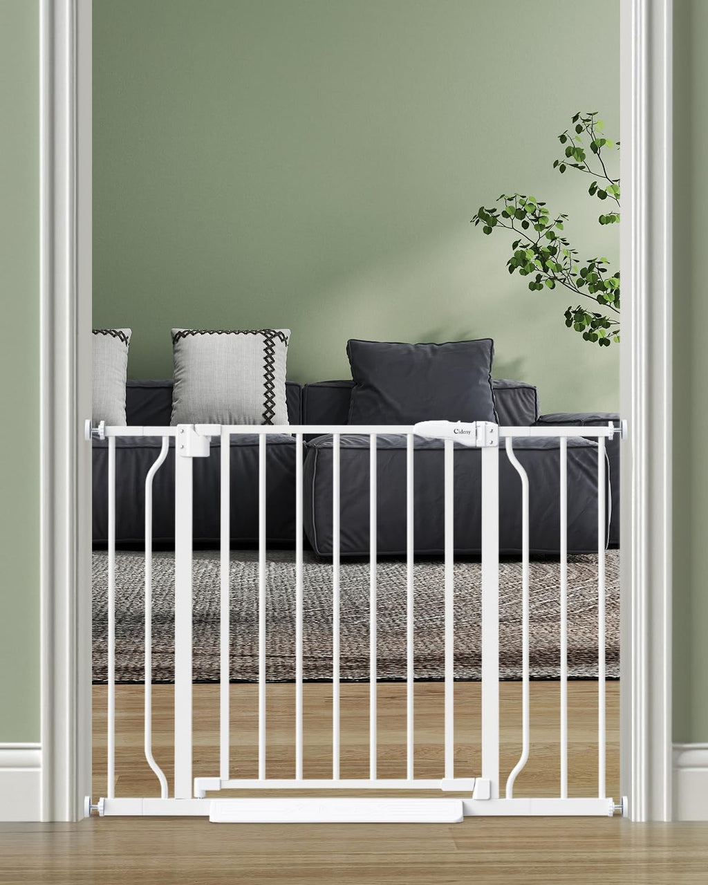 Cideny Baby Gate Auto Close, 29"-40" Dog Gate Indoor for Stairs & Doorways