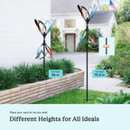 Cyan Oasis Wind Spinners Outdoor – Metal Large Wind Spinner with Stake for Yard and Garden, Garden Wind Sculptures & Spinners, Ideal Gift for Family (13'' W x 70.5'' H)