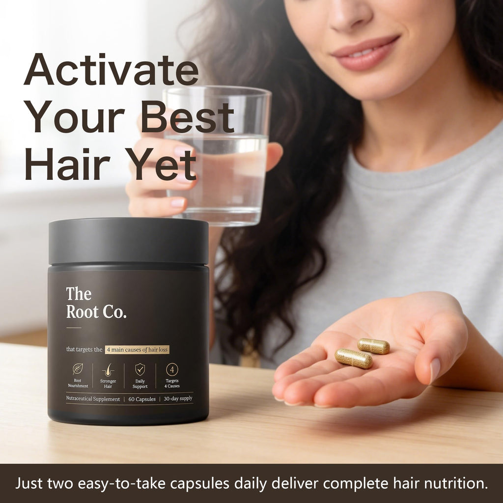 The Root Co Breakthrough Hair Vitamins Supplement with Zinc, Magnesium, Vitamin B3 & B5, Daily Hair Growth Support,Hair Growth Supplements,60 Capsules