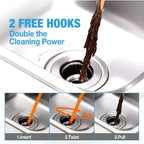 Drain Cleaner Sink Clog Remover: Powerful Foam Powder Unclogger for Kitchen and Bathroom Pipes - Fast Hair Cleaning Solution for Shower Drains (4 Pack)