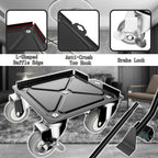 Qenovo Furniture Dolly,Furniture Movers with 5 Wheels,Silent & 360° Rotating Wheels & Side Brake,2400 Lbs Capacity,Carbon Steel Panel Heavy Duty Dolly for Appliances,Sofas,Beds,Pianos