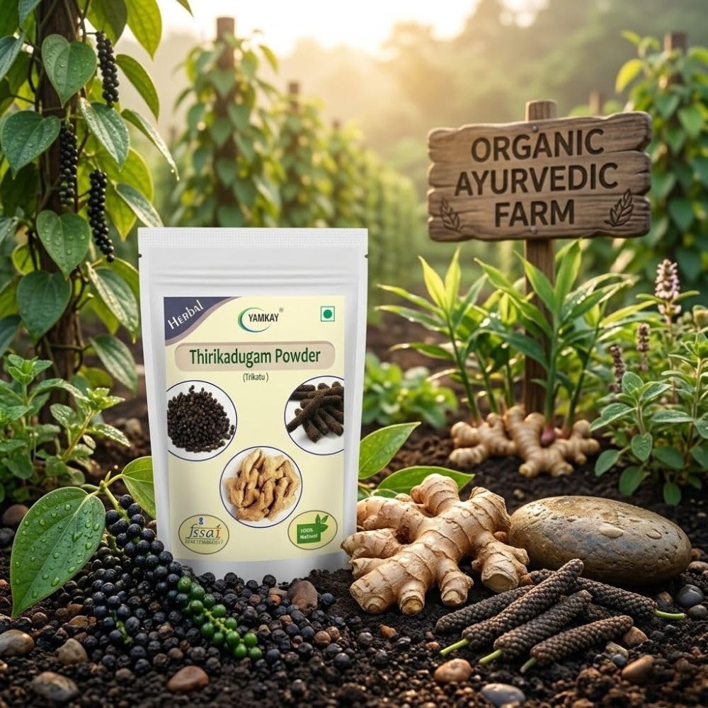 YAMKAY Thirikadugam Powder 300g (10.58 oz) | Trikatu Churna | Katutraya Churna | Three Peppers Herbal Blend | 100% Pure & Natural | No Added Preservatives