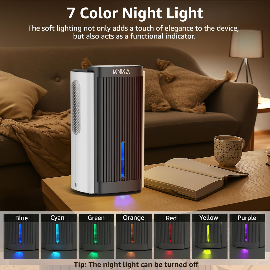 Dehumidifier,95 OZ Water Tank, (1000 sq. ft) Quiet Dehumidifier for Basement, Bathroom, RV, Closet, Bedroom with Auto Shut Off, Sleep Mode,7 Colors LED Light, Dehumidifiers for Home, White