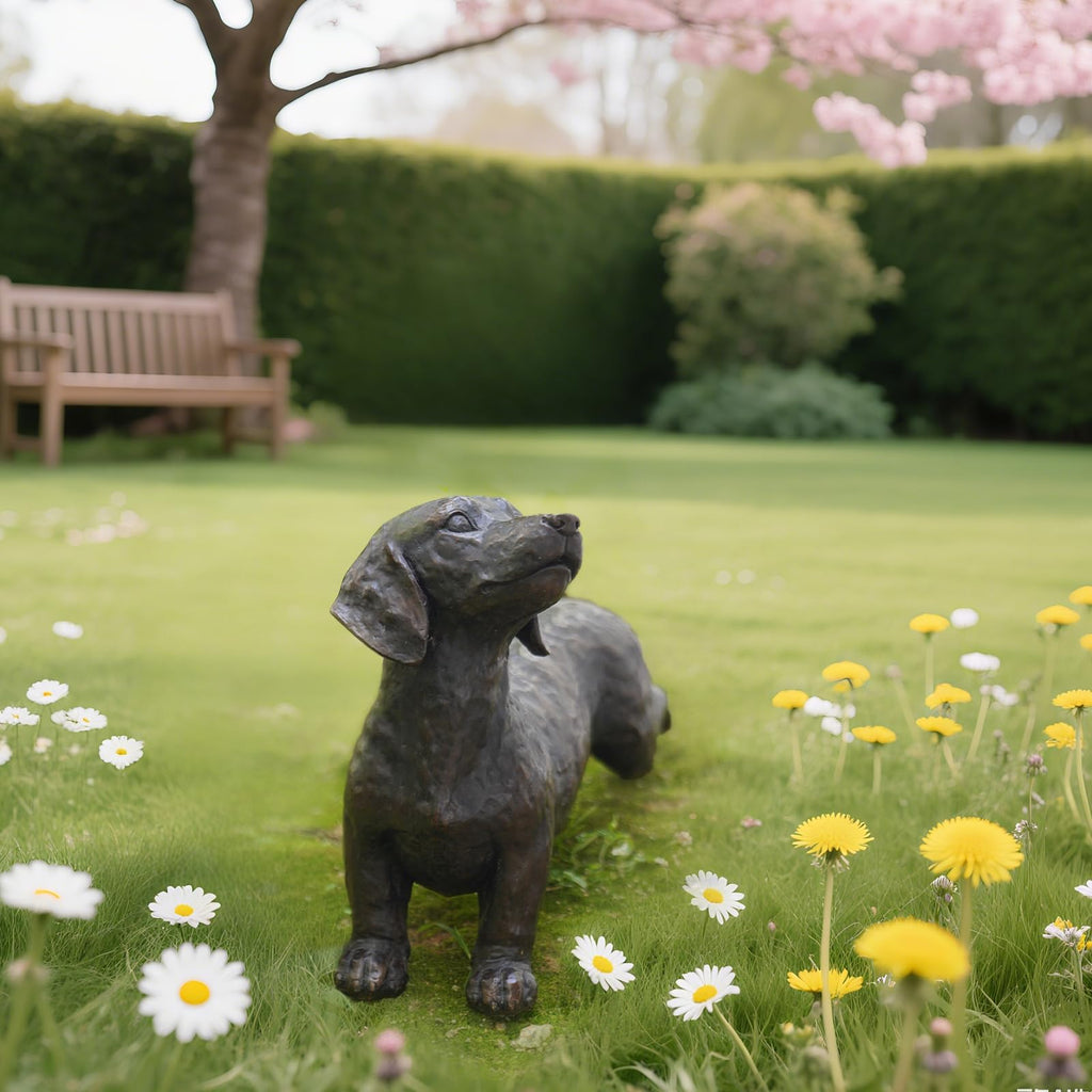 LC LCdecohome Dog Statues Outdoor Dachshund Décor 12.75 * 4 * 8.5 inch