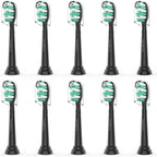 Toothbrush Replacement Brush Heads for Philips Sonicare C1 C2 ProtectiveClean 4100 5100 5300, Electric Sonic Tooth Refill Head Plaque Control, 10 Pack, Black