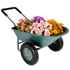 IDZO Upgrade 2 Wheel Wheelbarrow, Yard Cart with Padded Handlebar, 14 Inch