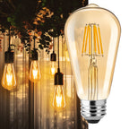 Brightown Edison Bulb, Dimmable 6W E26 LED Bulbs 60 Watts Equivalent Warm White, 6 Pack