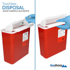 Oakridge Products Sharps Container for Home Use and Professional 5 Quart (5-Pack), Biohazard Needle and Syringe Disposal, Mailbox Style Lid, CDC Certified