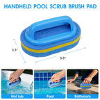 TidyMister All in One Pool Cleaning Kit - 18'' Repairable Pool Nylon Net & 18'' Detachable Round Brush & 11'' Fine Mesh Skimmer Net & Pool Chlorine Floater & Handy Scrubber for Water Line Cleaning