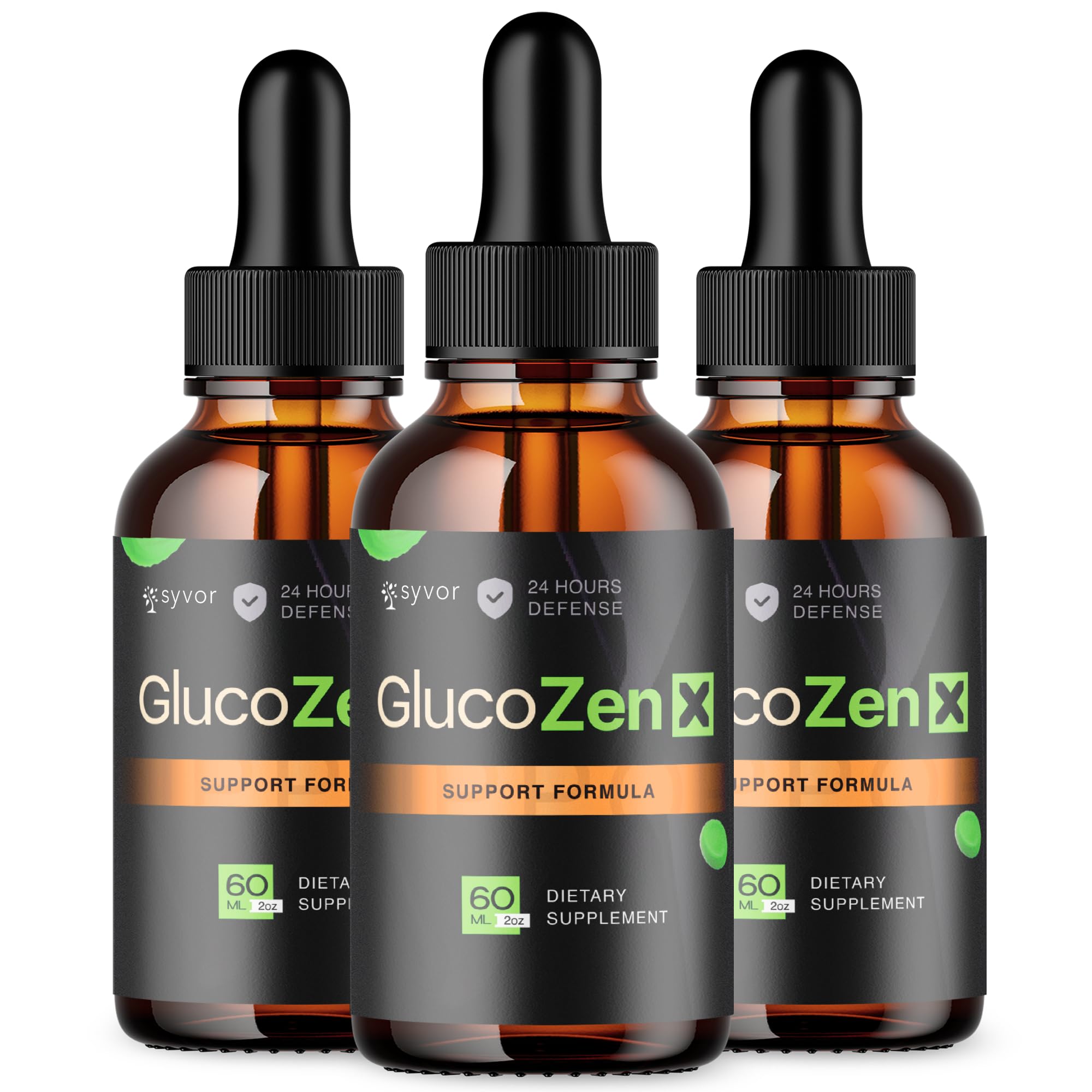 (3 Pack) GlucoZen X Drops, Official GlucoZenX Liquid Drops with All Natural Ingredients, Advanced Formula Glycogen Support Supplement with Max Strength Premium Vitamins for Women & Men (90 Servings)