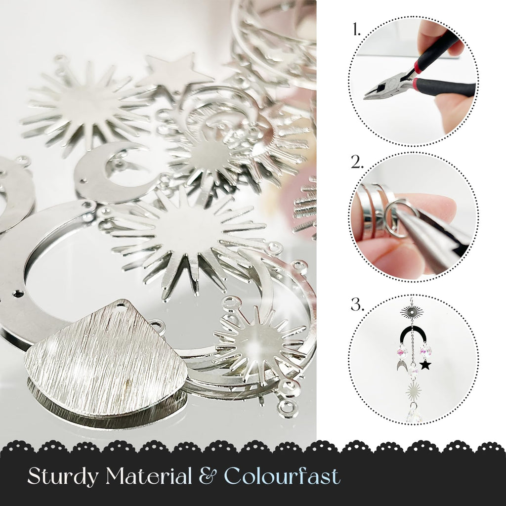SNAIL GARDEN 202PCS Crystal Suncatcher Kit with 3D Wind Spinners,DIY Suncatcher Kits for Adults,Rainbow Window Prism Hanging Crystals,Colorful Ornament Pendant Window Charms for Garden,Car,Bedroom
