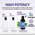 Organic Black Cumin Seed Oil-USDA-Cold Pressed –up to 6X Stronger Thymoquinone - Pure Nigella Sativa Cumin Seeds -Premium Supplement for Immune Support, Skin & Hair (8.5 fl oz)