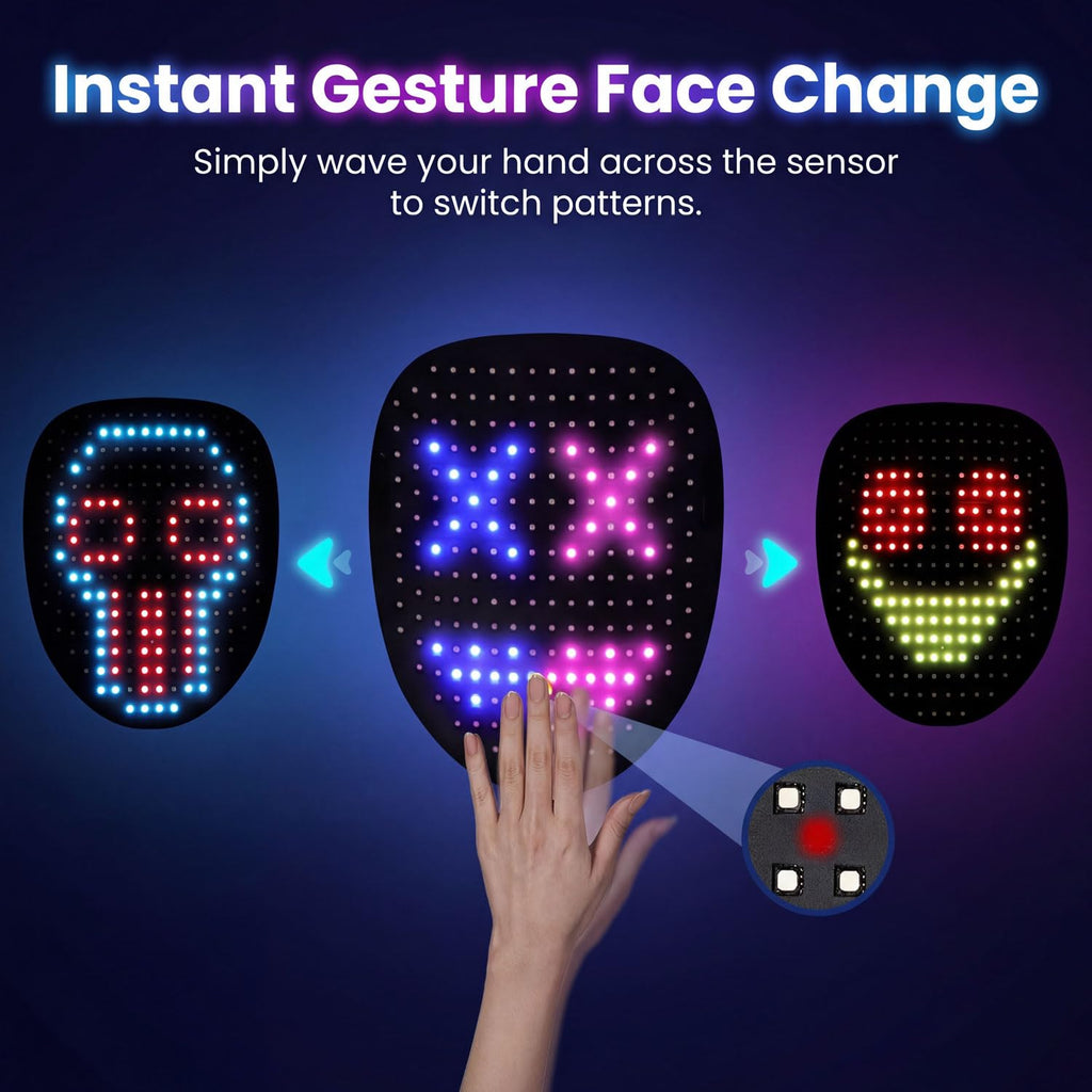 MEGOO Led Light up Mask with Gesture Sensing,Boys Toys Gifts for Kids