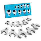 DURATECH 10-Piece 3/8" Drive Crowfoot Wrench Set, Open End Wrench Set, SAE, 3/8"-1", CR-V Steel, with EVA Foam Tool Organizer