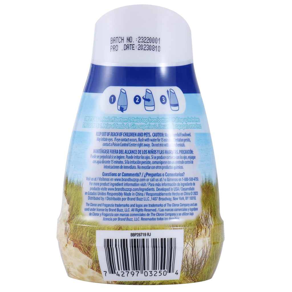 Clorox Fraganzia Gel Air Freshener Cone, Fresh Ocean Breeze, 6 Oz, 12-Pk