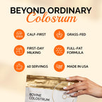 Folqs Bovine Colostrum Powder – First-Day Milking for Immune & Gut Support – 60 Servings – Supports Skin & Tissue Health – Made in USA - Amino Acids, Vitamins, Minerals – Kosher - Sustainably Sourced