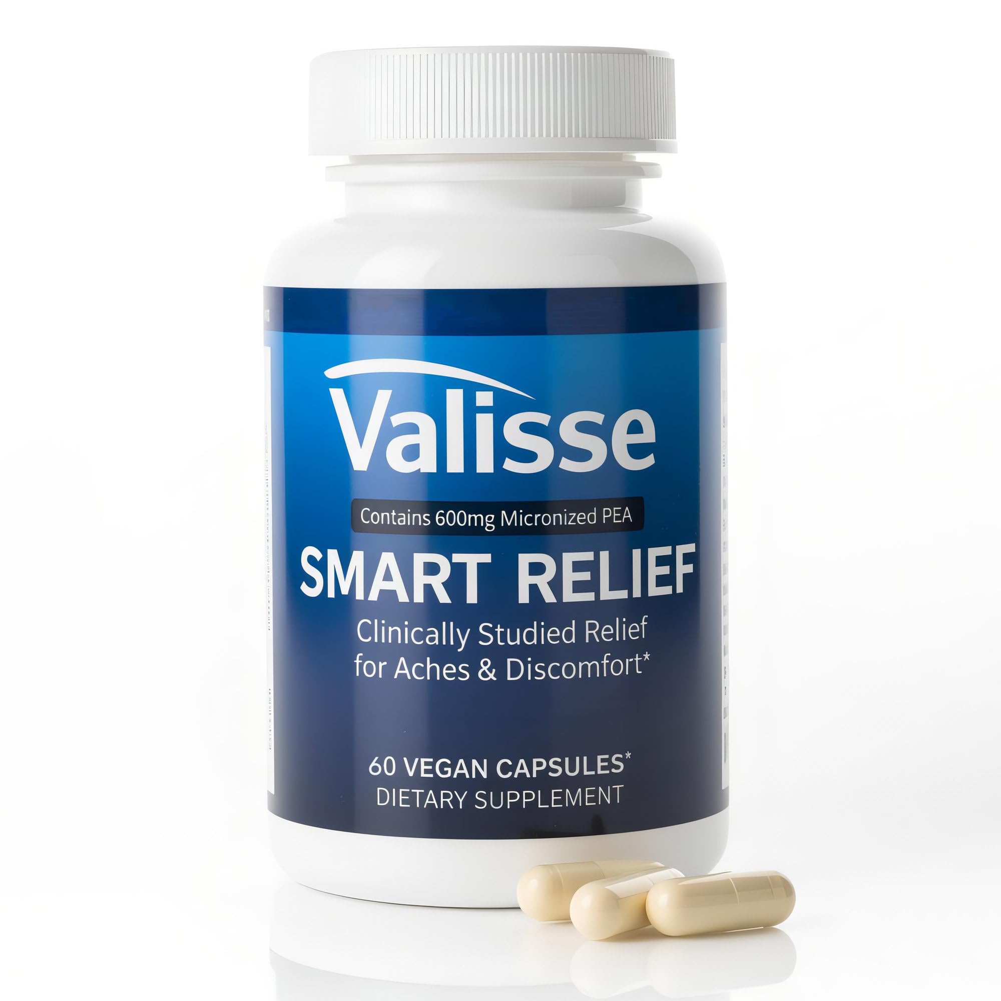 Jqewlg Valisse Smart Relief Pea 600mg - Multi-Pathway Support Formula, Immune Balance, Calm Mind & Body, Joint Comfort & Mobility Support - 60 Capsules