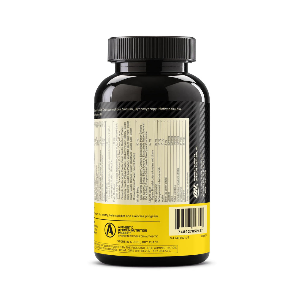Optimum Nutrition Opti-Men Daily Multivitamin for Men, Immune Support Supplement with Amino Acids, 80 Day Supply, 240 Count, (Packaging May Vary)
