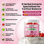 duwhot Cortisol Gummies, 15 in 1 Lower Cortisol Supplements for Women, w. Ashwagandha, Magnesium, Phosphatidylserine, Folate for Hormone Balance, Mood, Focus, Sleep Support, Sugar Free, Vegan, 120