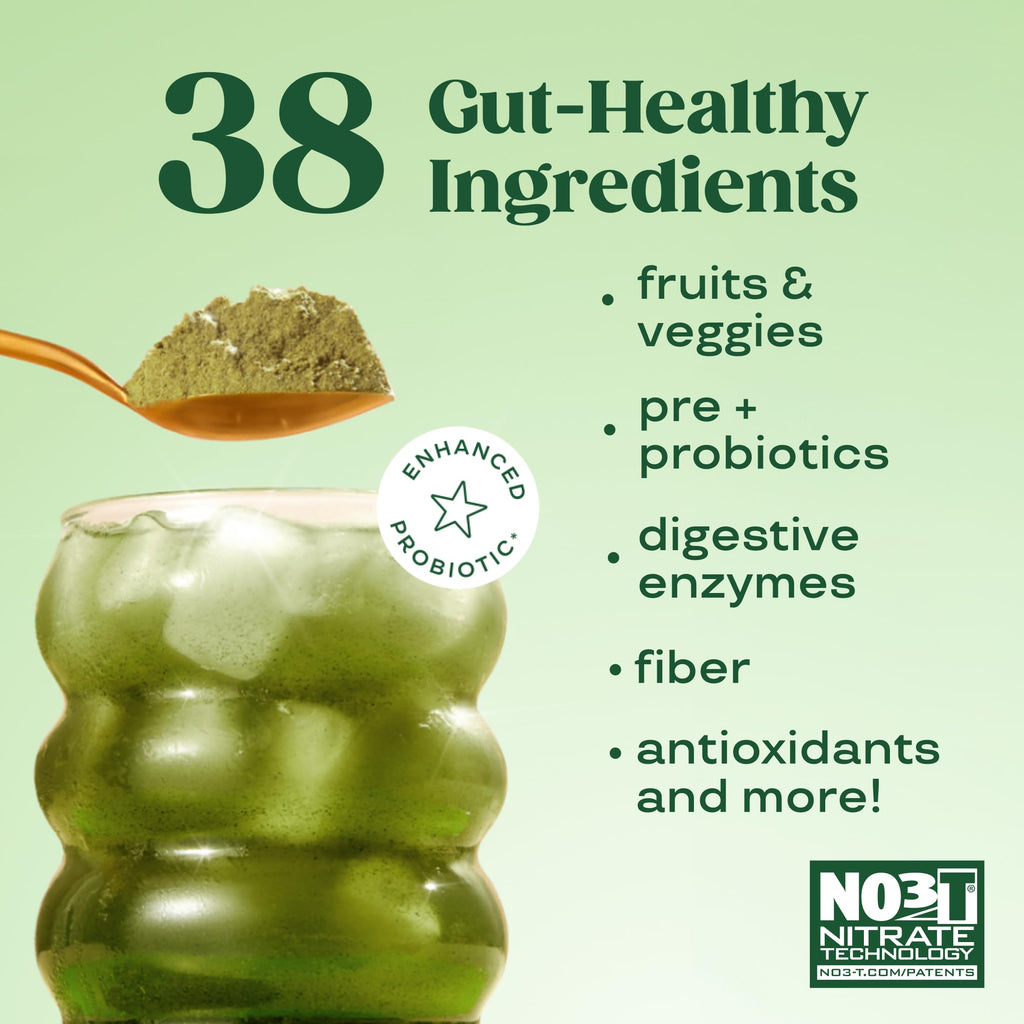 Bloom Nutrition Superfood Greens Powder, Digestive Enzymes with Probiotics and Prebiotics, Gut Health, Bloating Relief for Women, Chlorella, Green Juice Mix with Beet Root Powder, 30 SVG, Mango